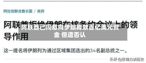 阿联酋已同意向伊朗释放百亿美元资金 但遭否认