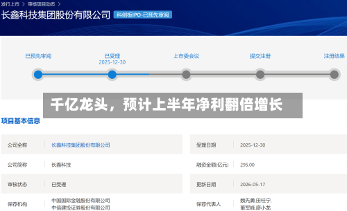 千亿龙头，预计上半年净利翻倍增长-第2张图片